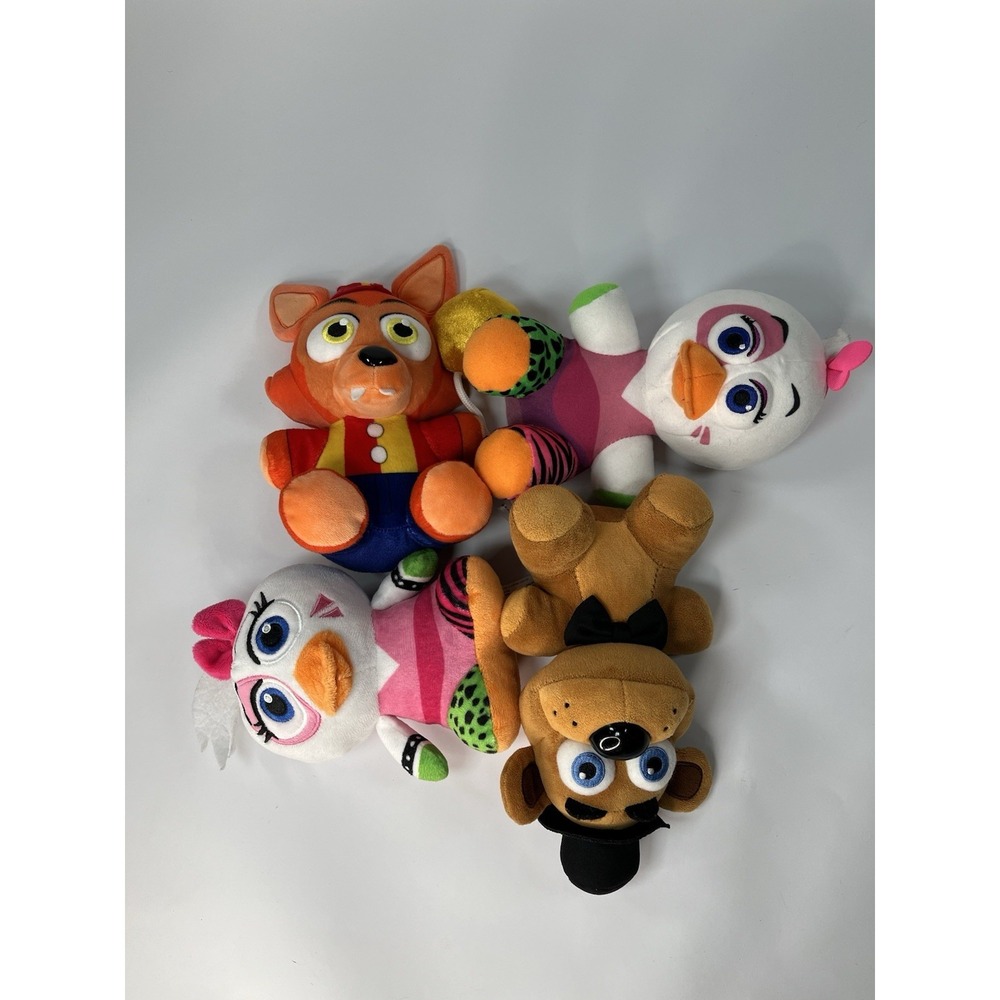 FNAF Five Nights At Freddys Plush Lot 4 Balloon Foxy Freddy Chica Used